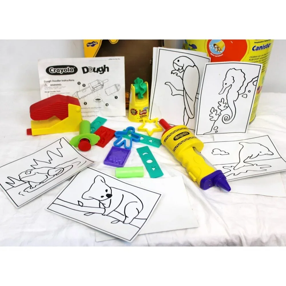 Large Play-Doh Canister 50+ Pcs Crayola Dough Doodler Cutters Molds cans